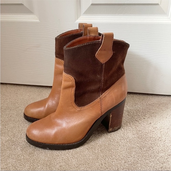Lauren Ralph Lauren Leather Combo Booties - Picture 1 of 6